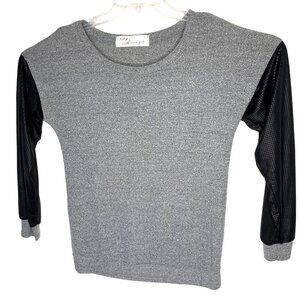 Vintage Havana Gray & Black Long-Sleeve Top Large 88a